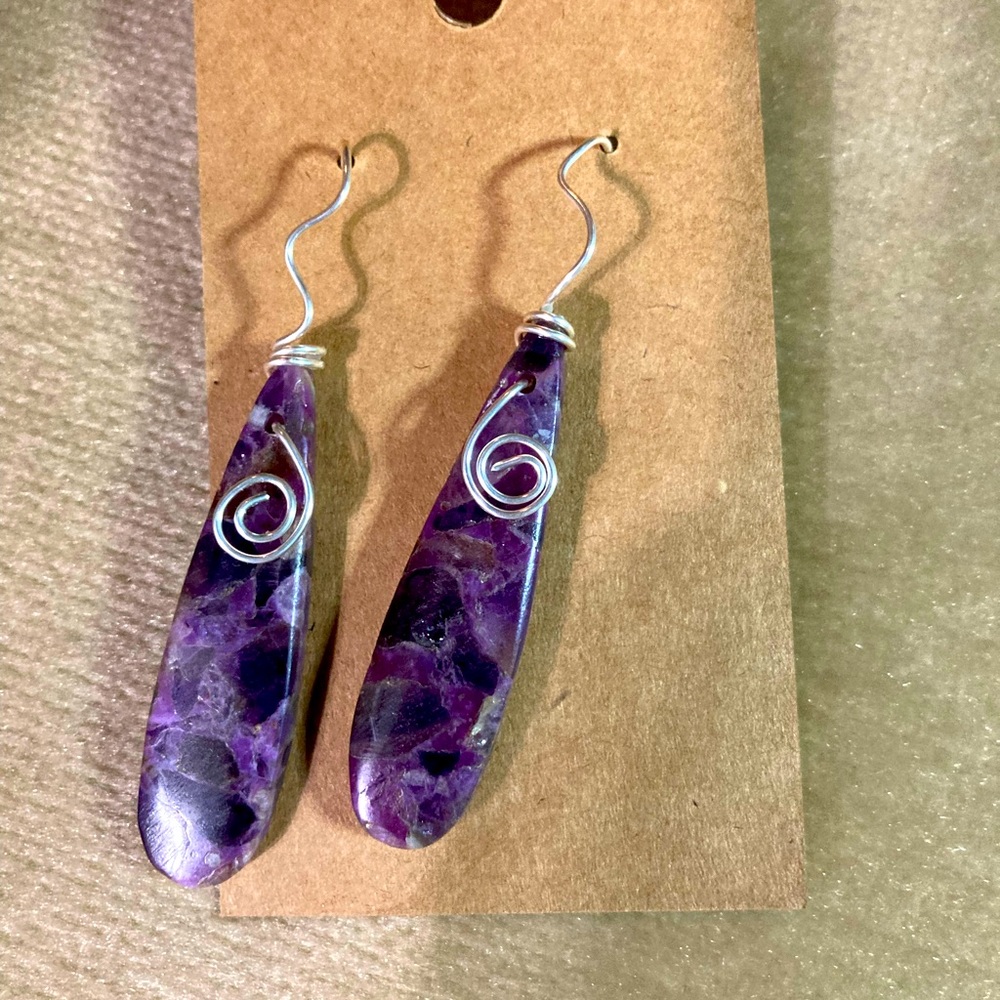 Beautiful purple gemstone earrings